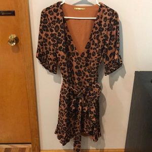 Cheetah Wrap Dress